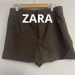 ZARA 茶色系チェックショートパンツ M