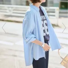 Spick&Span ガーメントダイカシュクールシャツ ミントグリーン 2WAY
