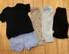 ベビー服5点セット（Tシャツ、ボトムス）　女の子向け　春　夏　80