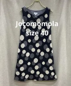 N757♪ ホコモモラ　ドット柄ノースリーブニットワンピース　サイズ40