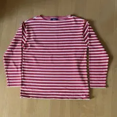 SAINT JAMES 赤と白のストライプ 長袖Tシャツ