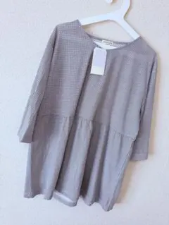 ■新品4ᒪ 新作■チェック柄五分袖チュニック