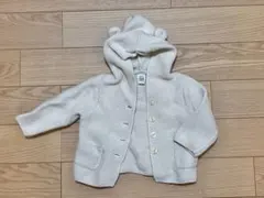 アイボリー フード付きニットセーター 80cm