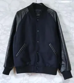 完売 Lサイズ ユニクロ スタジアムジャンパー 合皮 キルティング ネイビー