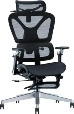 人体工学チェアオフィスチェア フットレスト付 3Dヘッドレスト 6D