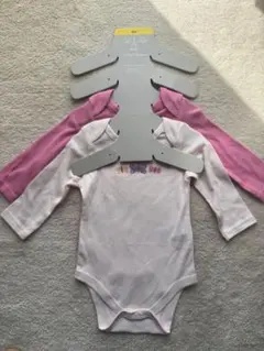 コストコ ロンパース 肌着 6M ピンク 長袖 綿100 2枚セット