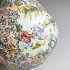粉彩果実紋盤 中国廣彩銘 陶磁器 約25cm 中国 古玩 商品購入要コメント