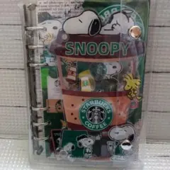 スタバスヌーピー シャカシャカノート シール帳A6カバーリフィル付のサムネイル