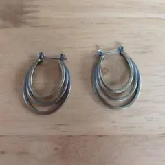 3連フープピアス シルバー ゴールド