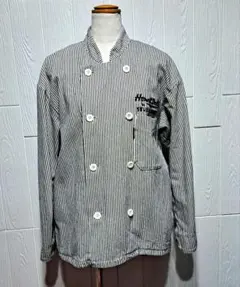 STUDIO SEVENxGU シェフジャケット ヒッコリー柄　S