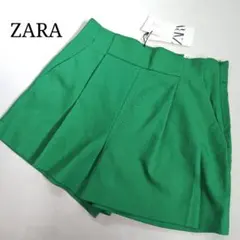 【ザラ】タグ付き♡ハイライズショートパンツ スマートパンツ ハーフパンツ 緑