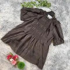 ✨Rose Tiara ✨サイズ46(XL相当) ブラウン シャーリング 五分袖