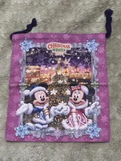 ミッキー ミニー クリスマス巾着袋