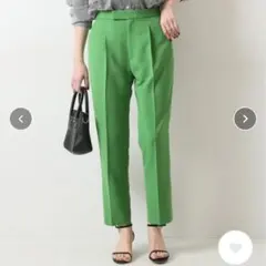 Spick and Span PL/Rツイルテーパードパンツ グリーン 38