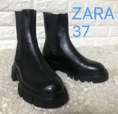 【美品】ZARA サイドゴアブーツ ブラック 37のサムネイル