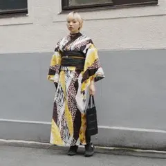 utatane ニコアンティーク 浴衣 猫柄 市松 毛糸玉 綿100 レトロ 赤