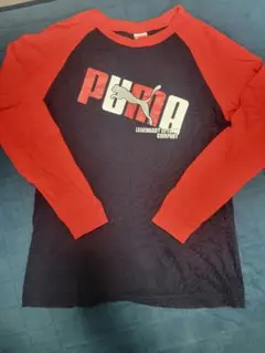 子供用　PUMA ロングスリーブ Tシャツ 赤/黒