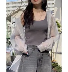 MURUA　シアーシャイニーボリュームスリーブシャツのサムネイル