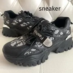 厚底スニーカー　ブラック系　レディース 新品未使用　size40 25㌢