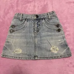 chubbygang 120サイズ　デニムスカート　子供　ダメージ加工　日本製のサムネイル