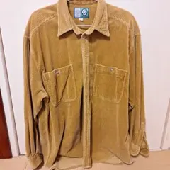 コーデュロイシャツ サイズ40 ベージュ マスタードイエロー