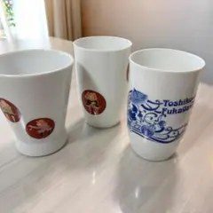 【新品】深川製磁 南蛮人 フリーカップ 湯呑み 深川敏子 3点セット