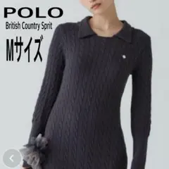 POLO BCS ケーブルニットワンピース グレー Mサイズ
