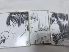 進撃の巨人 来場者特典 ミニ色紙 エレン ミカサ アルミン セット
