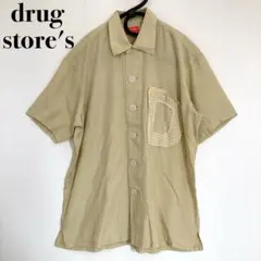 drug store's オーバーサイズ半袖シャツ チェック柄ポケット ベージュのサムネイル
