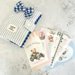 [お得なリフィル6枚付] A6バインダー&バインダーカバーセット ブルーリボン付