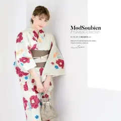 新品浴衣◇ bonheur saisons　雨縞に椿のサムネイル