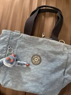 KIPLING グレーショルダーバッグ ファスナー付き