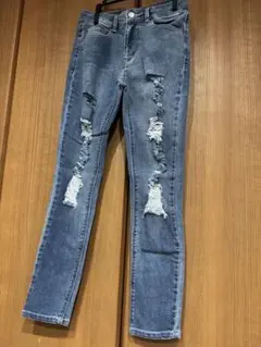 ダメージ加工 デニムパンツ スキニー