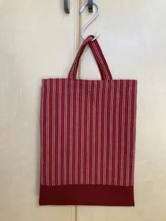 赤と白のストライプシンプルトート