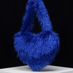 【輸入品】ハートファーバッグ ブルー 肩掛け トート 大容量