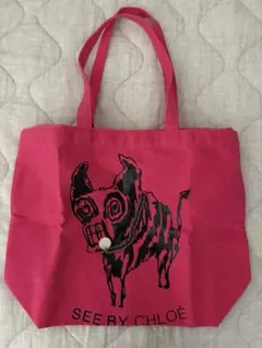 SEE BY CHLOE トートバッグ ピンク　クロエのサムネイル