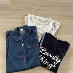 キッズ　女の子　カットソー　tシャツ　３枚セット　120cm