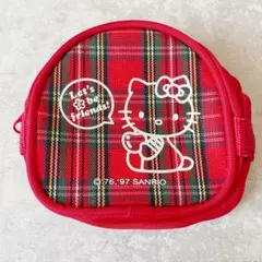 ハローキティ チェック柄ポーチ 1997年 平成レトロ サンリオ