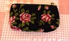 【値下げ】フェイラー薔薇柄ファスナーポーチ スリムタイプ ペンポーチ