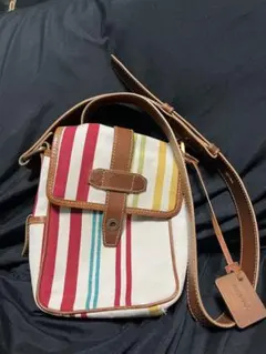 BALLYストライプデザイン ショルダーバッグ