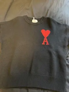 ami ネイビー セーター ハート刺繍 L ami ネイビー ハート刺繍セーターM ハイネック - メルカリ