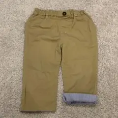 パンツ　長ズボン　80 折り返し　ボーダー　ベージュ　マザウェイズ　12-18