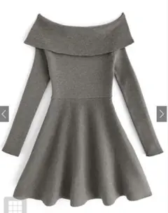 オフショルダーニットフレアワンピース[dr661]