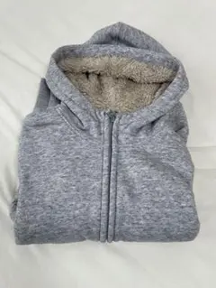 UNIQLO ユニクロ　グレー　ボアスウェットフルジップパーカー　150㌢