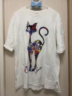 ScoLar 猫柄 半袖Tシャツ ホワイトのサムネイル