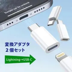 Lightning タイプC 変換 アダプタ iPhone アンドロイド 2個b