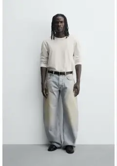 ZARA バルーンフィットデニムパンツ スカイブルー EU40 ※完売品 - メルカリ