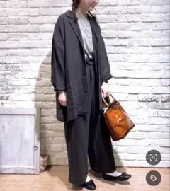 SamansaMos2 リンネル テーラードジャケット ストレートパンツ セット