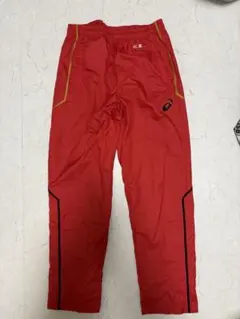 アシックス 陸上用パンツ レッド裏起毛M