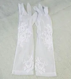 ウェディンググローブ　花柄　レース